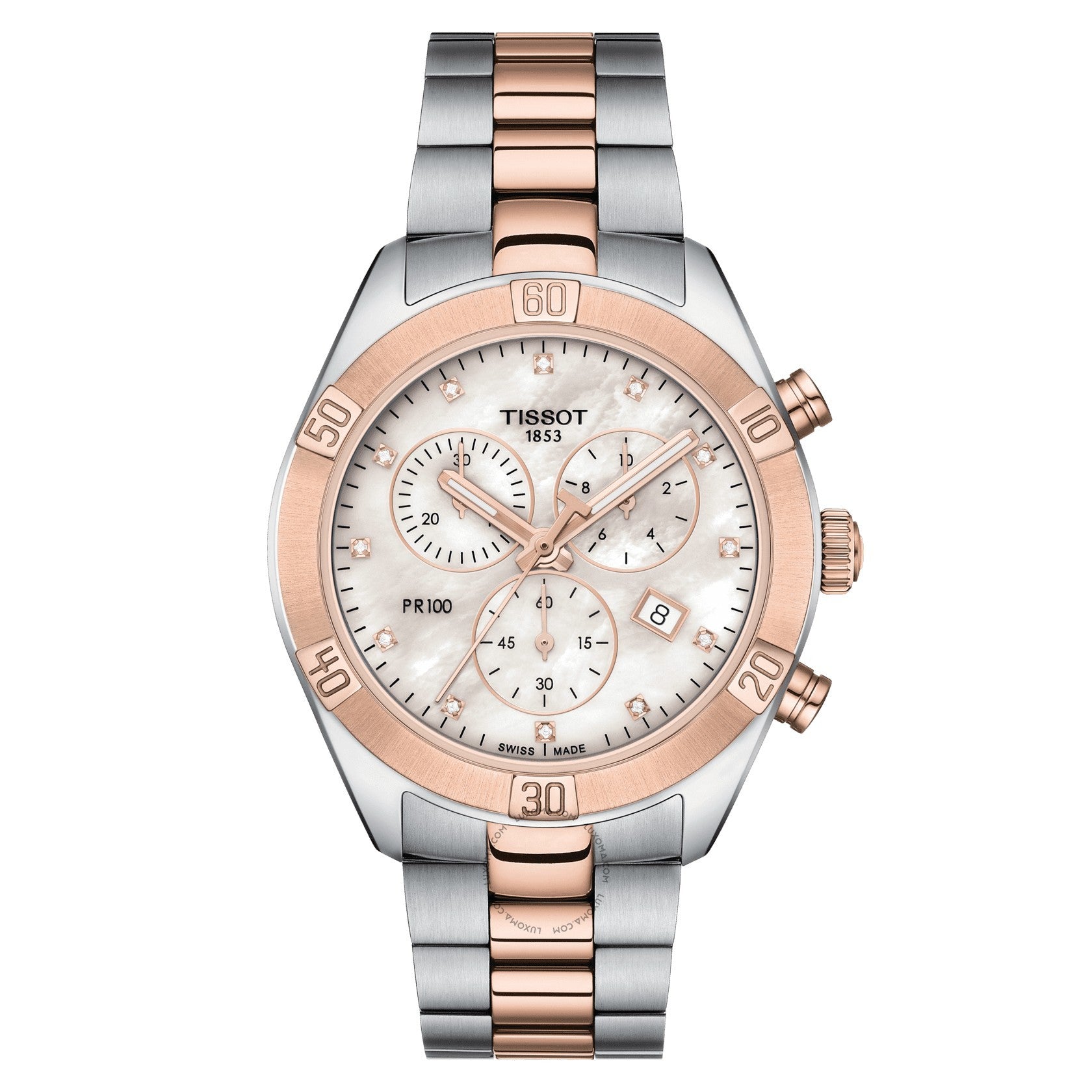 Tissot PR 100 Chronograph White Mother of Pearl Dial Ladies Watch T101.917.22.116.00