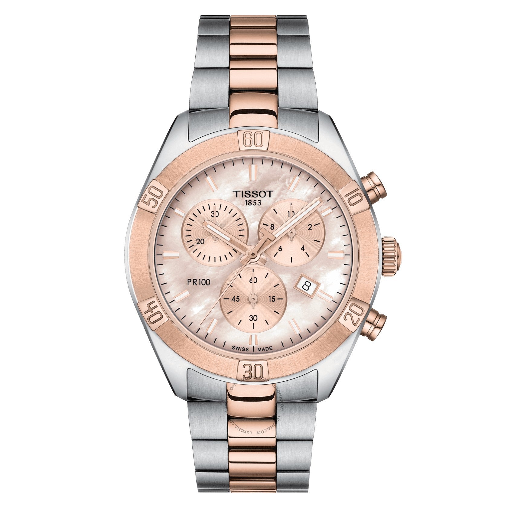 Tissot PR 100 Sport Chic Chronograph Pink Mother of Pearl Dial Ladies Watch T101.917.22.151.00
