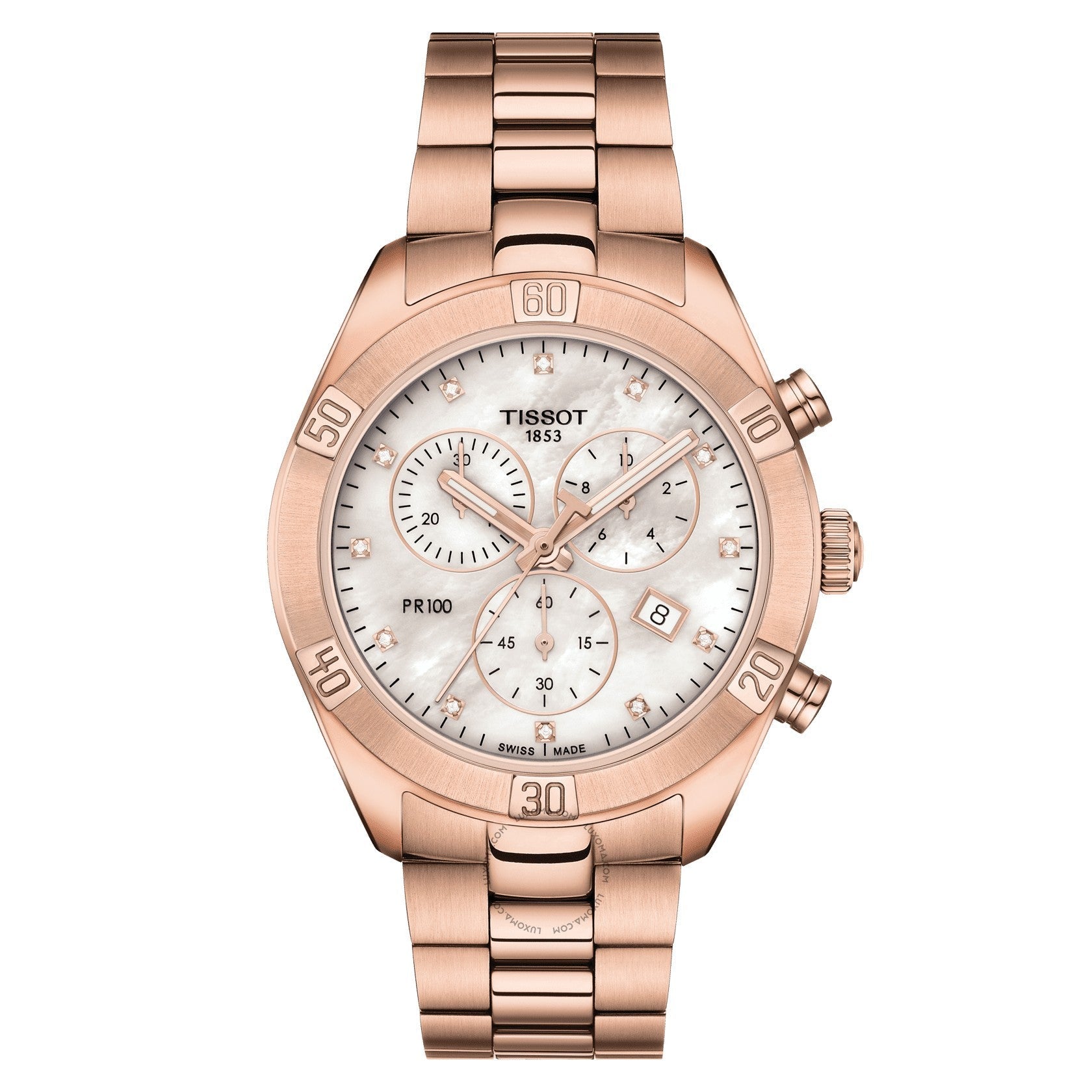 Tissot T-Classic Chronograph White Mother-of-Pearl Dial Ladies Watch T101.917.33.116.00