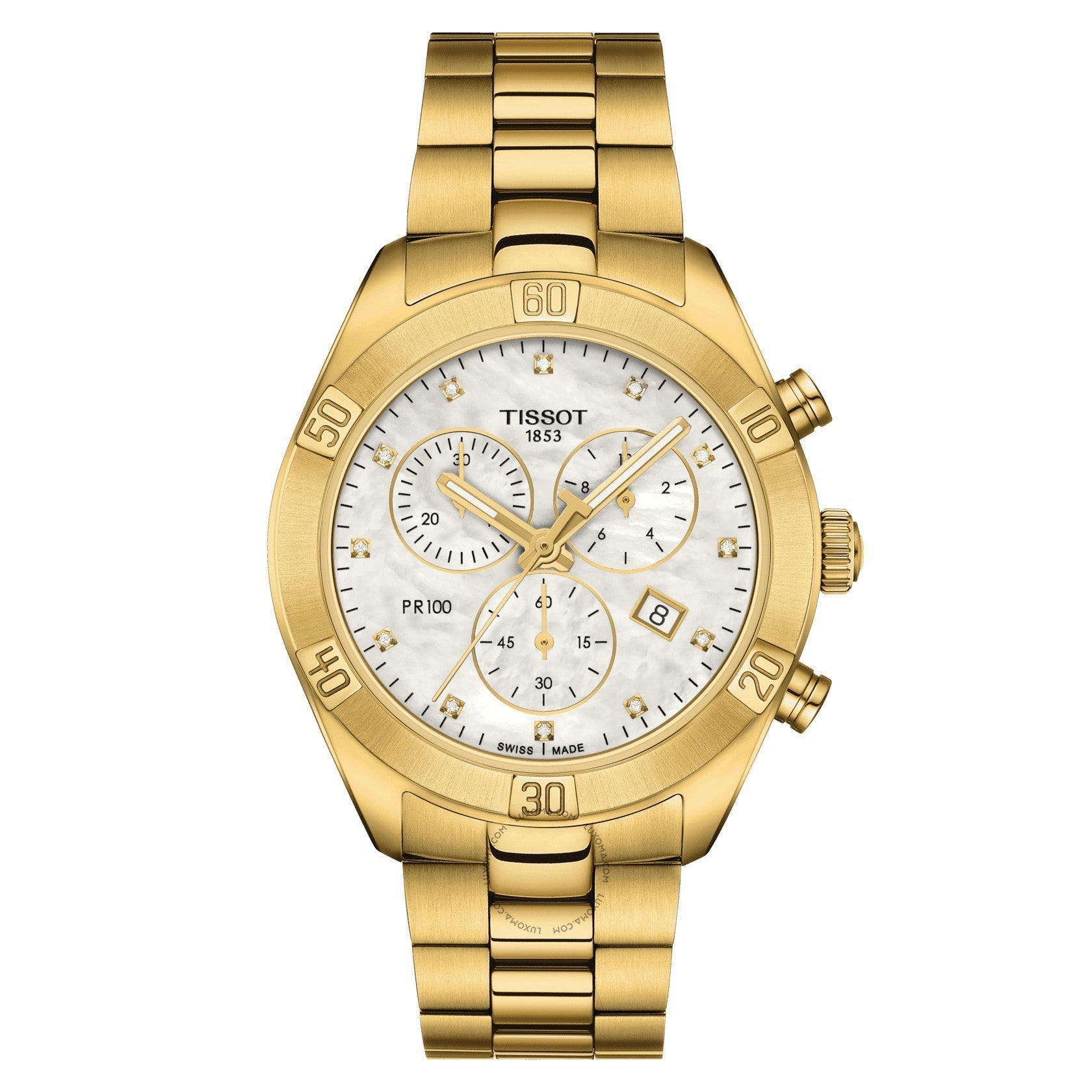 Tissot T-Classic Chronograph White Mother-of-Pearl Dial Ladies Watch T101.917.33.116.01