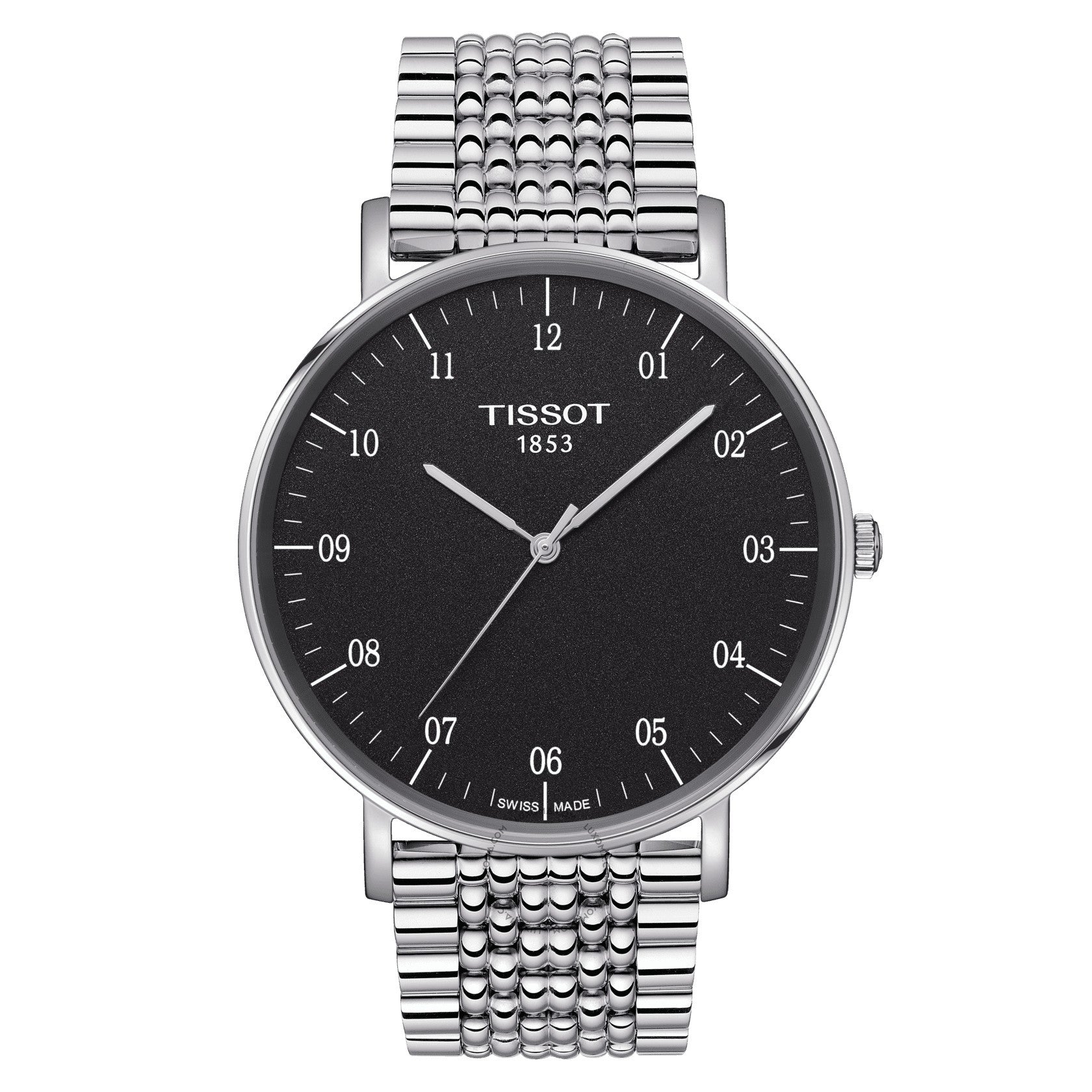 Tissot Everytime Quartz Rhodium Black Dial Men's Watch T109.610.11.077.00