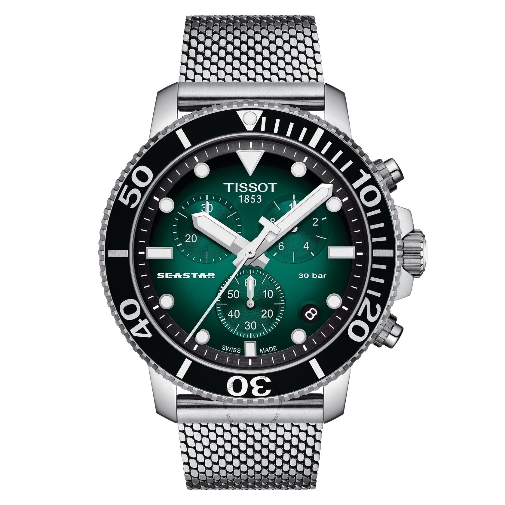 Tissot Seastar Chronograph Green Gradient Dial Men's Watch T120.417.11.091.00