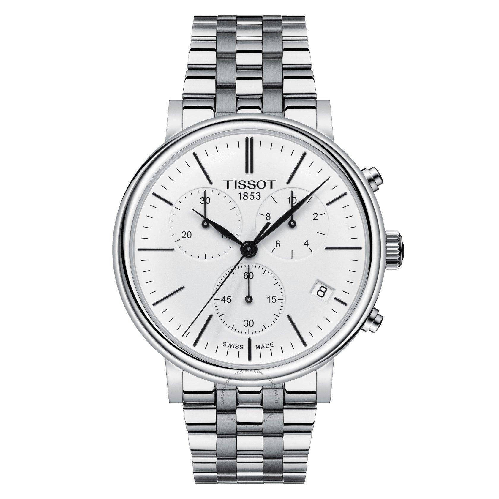 Tissot T-Classic Carson Premium Chronograph White Dial Men's Watch T122.417.11.011.00