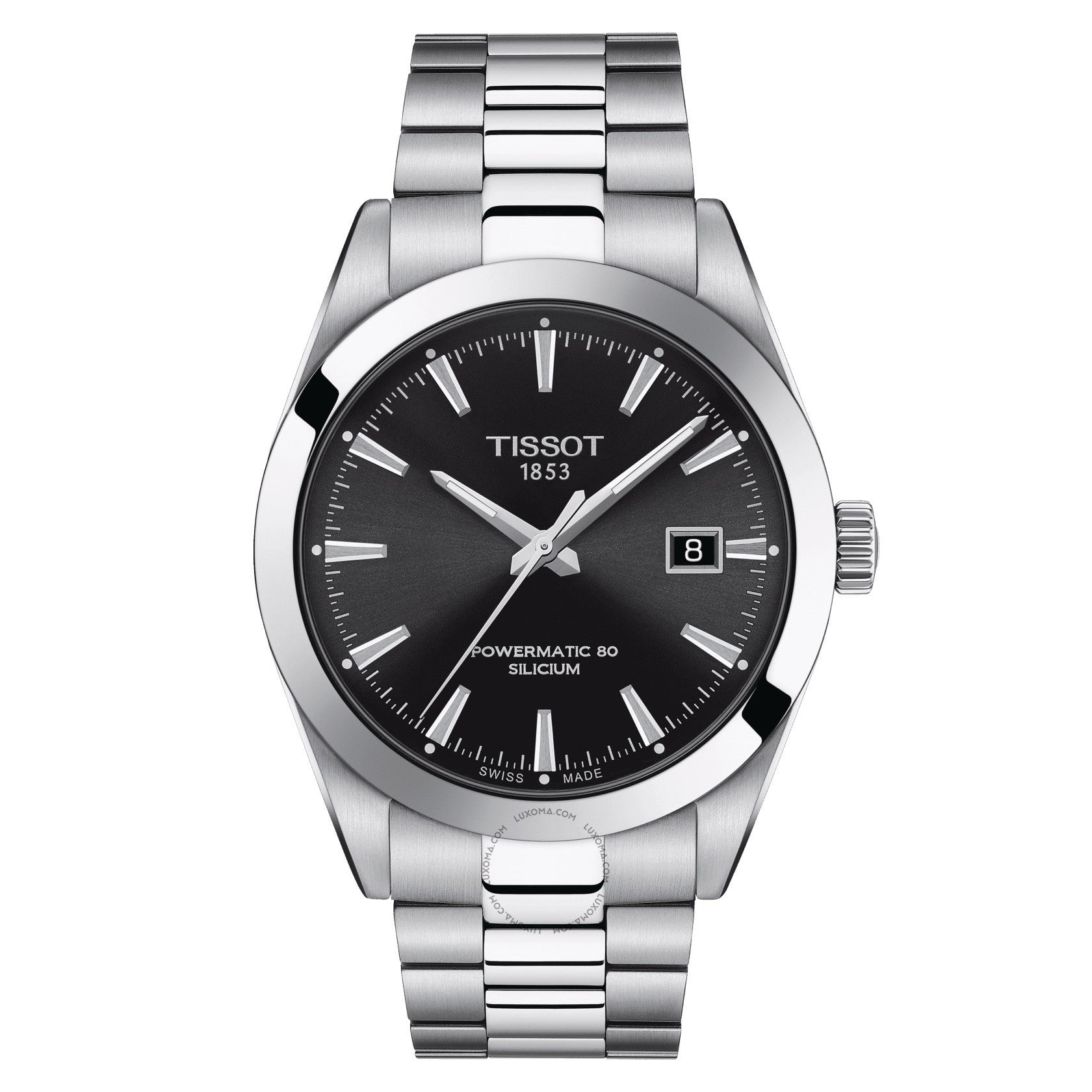 Tissot Gentleman Powermatic 80 Silicium Automatic Black Dial Men's Watch T127.407.11.051.00