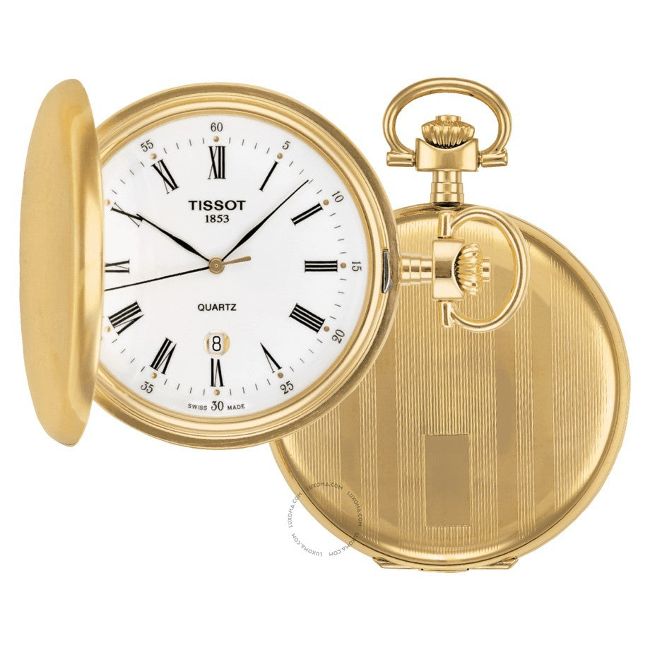Tissot Savonnette Quartz White Dial Men's Pocket Watch T83.4.553.13