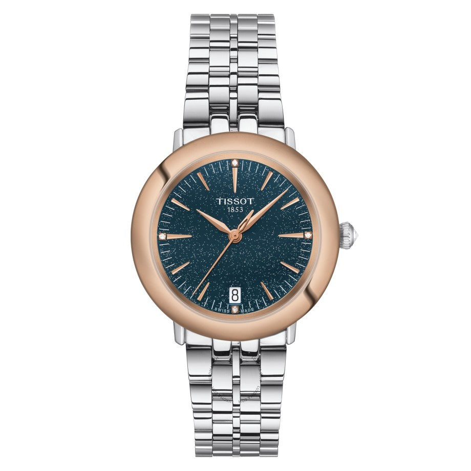 Tissot T-Gold Quartz Blue Dial Ladies Watch T929.210.41.046.00