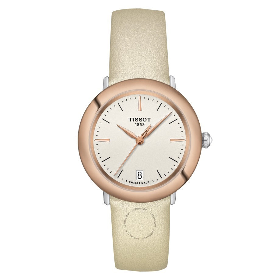 Tissot T-Gold Quartz Cream Opalin Dial Ladies Watch T929.210.46.261.00