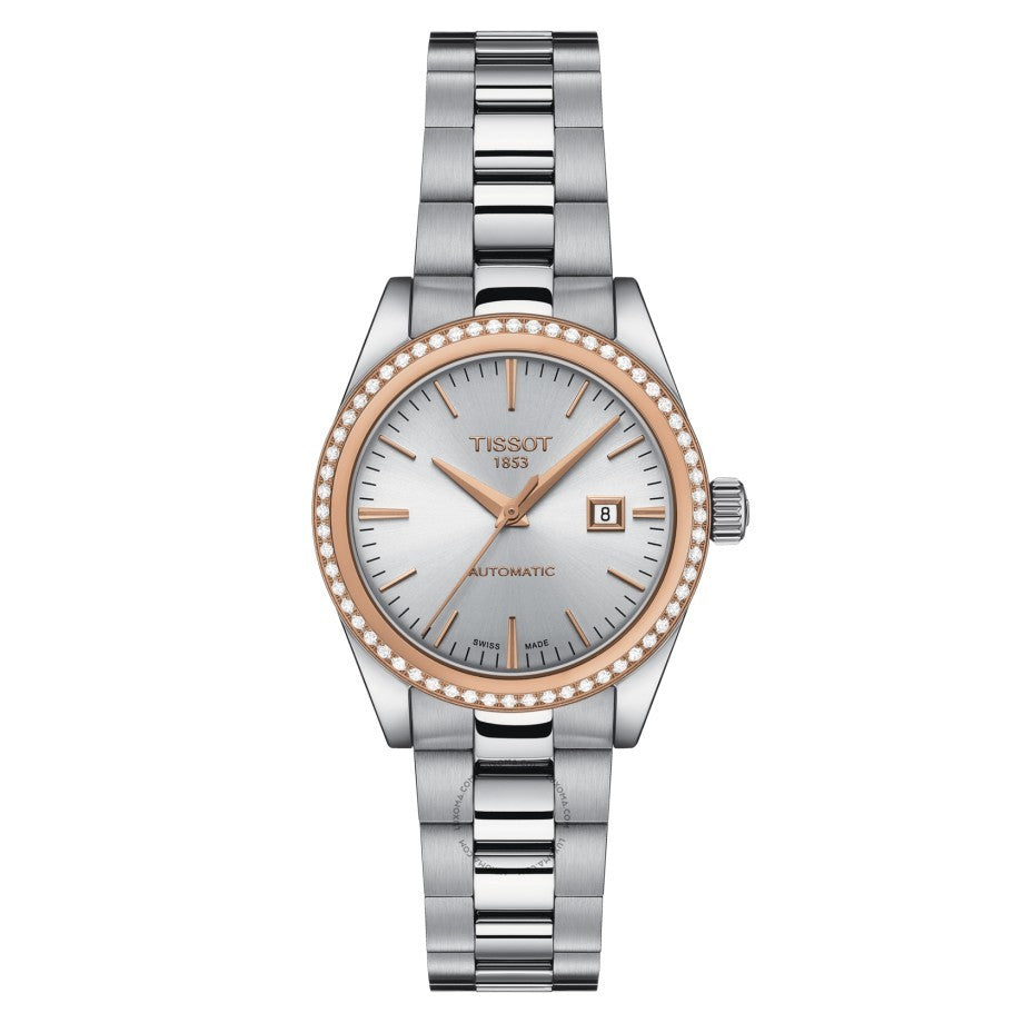 Tissot T-Gold Automatic Silver Dial Ladies Watch T930.007.41.031.00